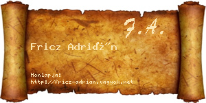 Fricz Adrián névjegykártya